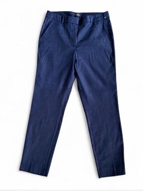 White House Black Market Slim Ankle Navy Dress Pants Linen Blend